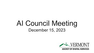 AI Council Meeting 12-15-2023