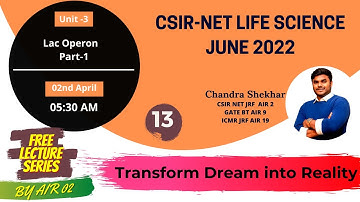 LAC OPERON PART 01 | UNIT - 3 FUNDAMENTAL PROCESSES | CSIR - NET LIFE SCIENCES JUNE 2022