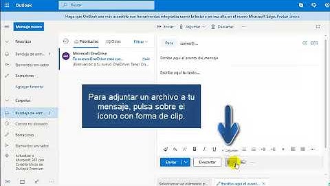 Enviar correo electrónico con archivo adjunto pesado - Outlook