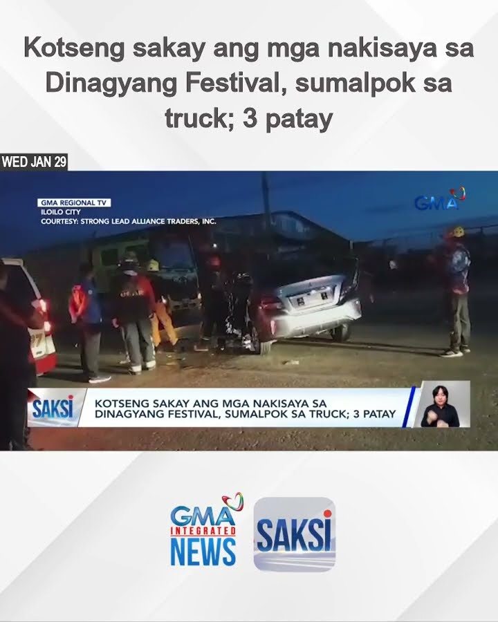 Kotseng sakay ang mga nakisaya sa Dinagyang Festival, sumalpok sa truck; 3 patay | Saksi