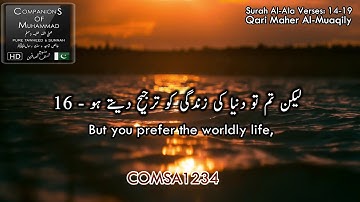 Surah Al-Ala HD by Sheikh Maher Al Muaiqly Ayat 14-19 | سوره الاعلي ماهر المعيقلي | Comsa1234