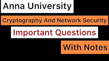 Cryptography And Network Security | Important Questions | Anna University | Tamil