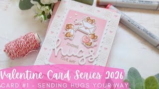 Valentine Card Series 2026 #1 | Lawn Fawn NEW RELEASE | Copic Coloring Sweet Valentine Mice
