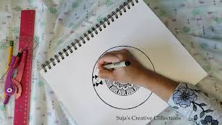 Mandala Drawing For Beginners || Mandala Art || Warli Dance Drawing || Warli Art