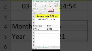 Get current date time | excel formula tutorial | shorts