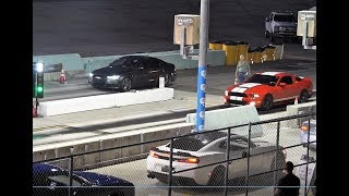 GT500 and Demon drag racing at Fast Lane Friday