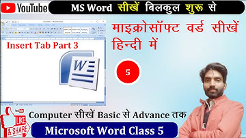 MS Word Class 5 | Text | Symbols | Text Box | Quick Parts | Word Arts | Drop Cap | Signature | Line