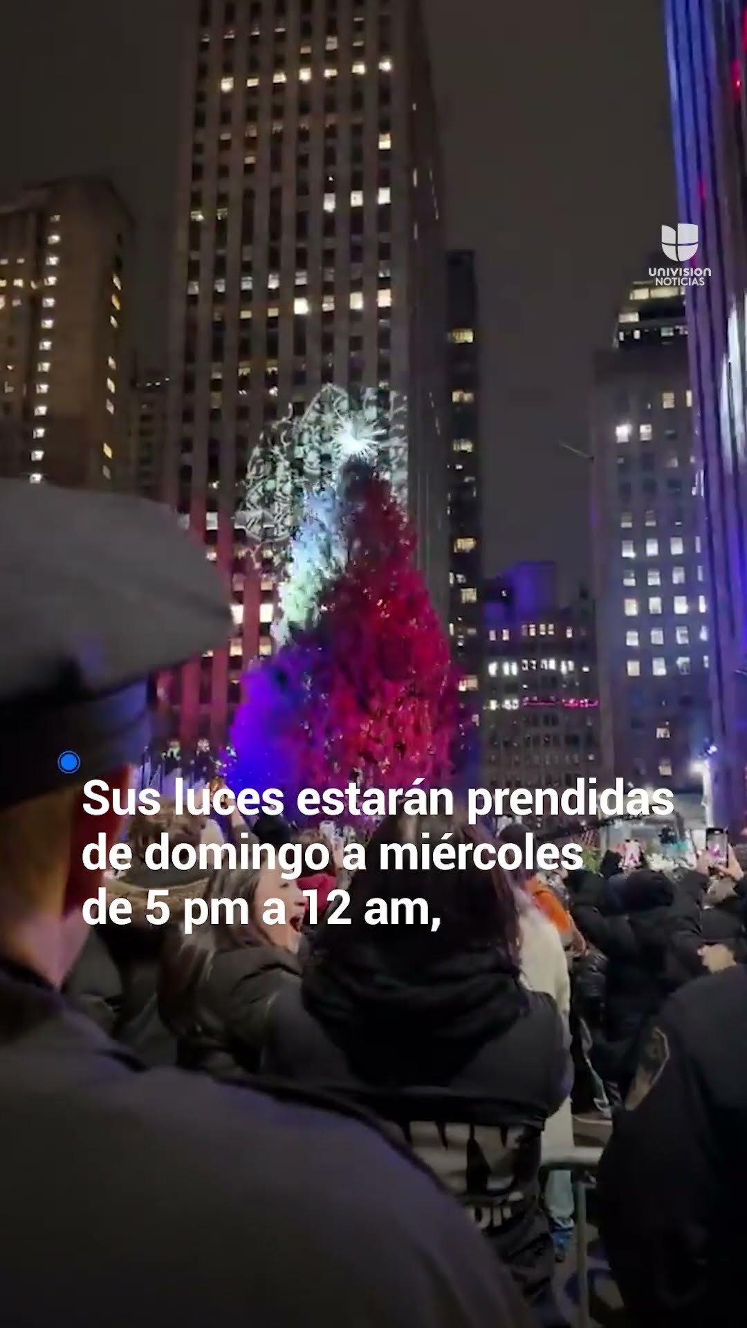 Así fue el encendido del árbol de Navidad del Rockefeller Center en Nueva York.