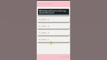 Excel Mcq 11 | Excel Mcq |  #shorts |#reels |#viral |#upadhyay_technology