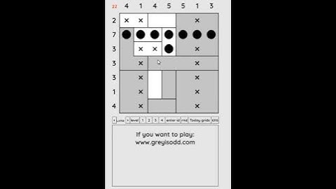 Grey is Odd - Today grids. Solution level 2 7X7 dated 07-21-2024 #logicpuzzles #logicgames  #games