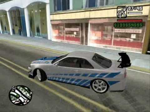 GTA San Andreas mod Nissan Skyline,drift,sound,etc