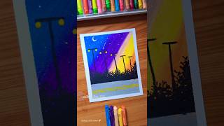 😍 Easy Road Painting | Oil Pastel Art #artshorts #easytutorial #acrylicpainting #oilpasteldrawing