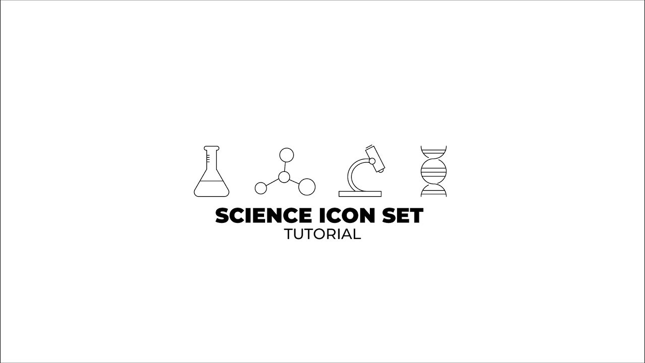 How to Create Science Icon Set Design | Adobe illustrator Tutorial ...