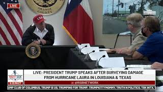 🔴 Watch LIVE: President Trump Speaks in Orange, TX After Touring Hurricane Laura Damage