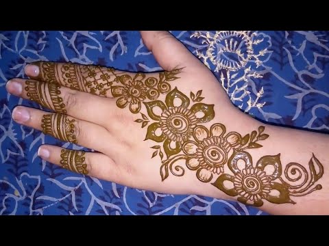 Latest Simple Flower Bail Mehndi Design For Back Hand New Mehndi