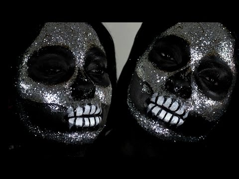 diamond-/-glitter-skull-halloween-makeup-tutorial-//-easy-last-minute-halloween-costume-idea-!