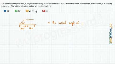 Two seconds after projection, a projectile is traveling