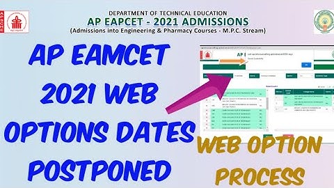 AP EAMCET 2021 Web options Dates Postponed 😞