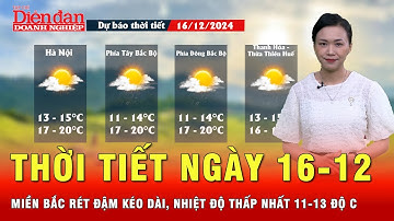 Thời tiết ngày 16-12: Miền Bắc rét đậm kéo dài, nhiệt độ thấp nhất 11-13 độ C | Tin tức 24h