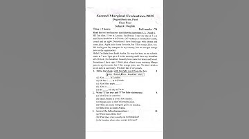 Class 4 English 2nd Terminal Question Paper | Second Marginal Evaluation (2025) |৪র্থ শ্রেণির ইংরেজি