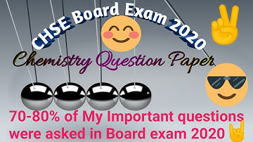 Chemistry Question Paper, CHSE Odisha 2020