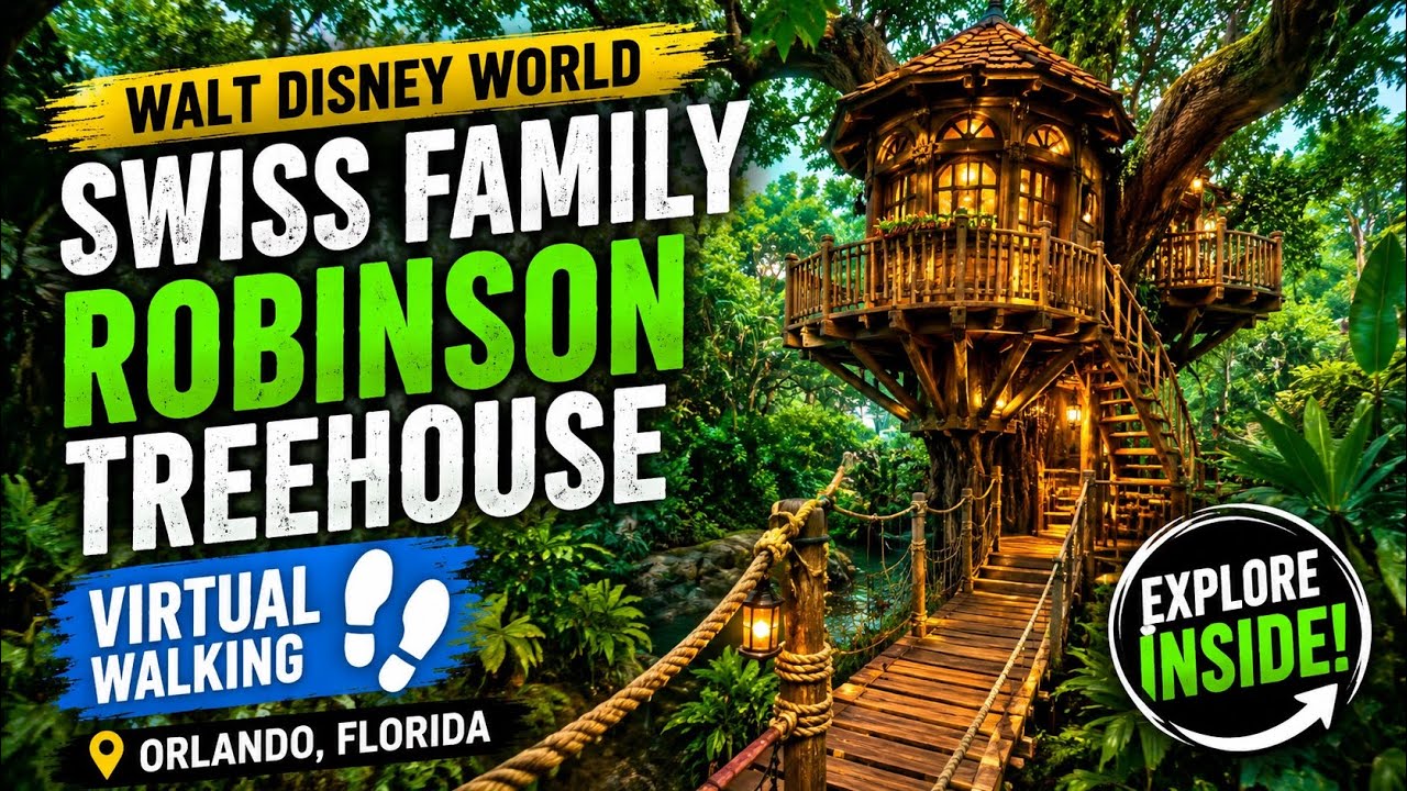 Walt Disney World 🌳 Swiss Family Robinson * treehouse * VIRTUAL WALKING ...