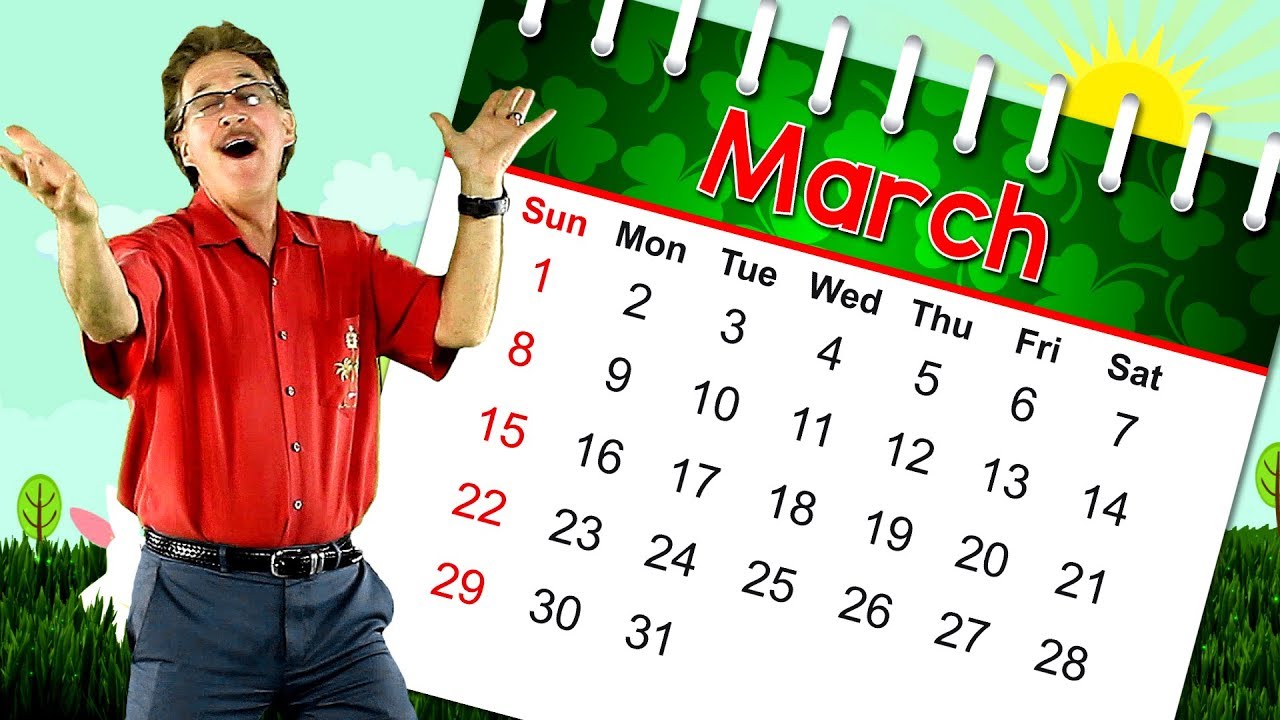 The Month of March  Calendar Song for Kids  Month of the Year Song  Jack Hartmann