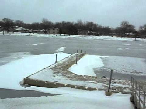 Ice on the Pond at Volkening Lake in Schaumburg