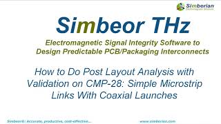 How to Do Post Layout Analysis with Validation on CMP-28 (part 1/4): Simple Microstrip Links