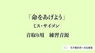 「命をあげよう」ミュージカル『ミス・サイゴン』/Miss Saigon より日本語歌詞有り/音取り練習用 カラオケ音源（オリジナル）