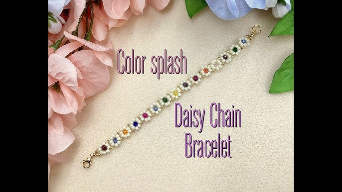 How to Make Seed Bead Daisy Flower Bracelets - MuffinChanel
