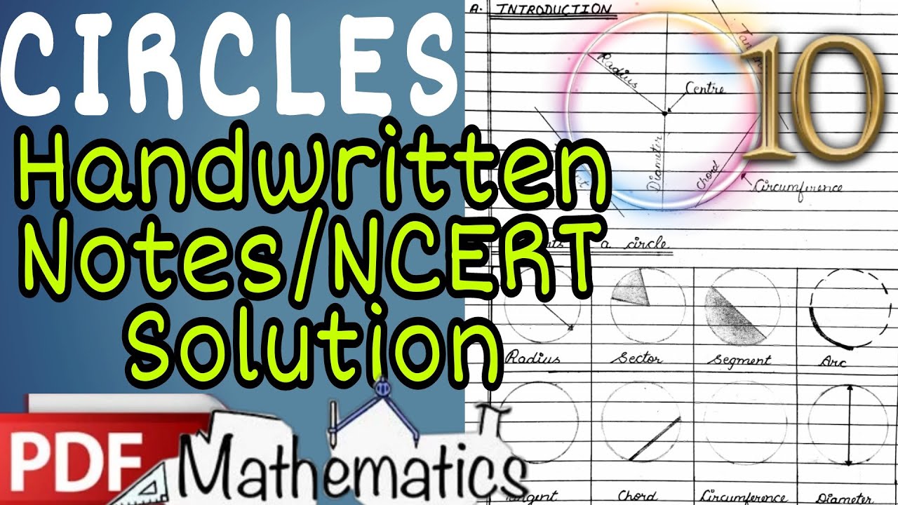 Circles handwritten notes pdf class 10th Maths | Chapter-10| NCERT solution NOTES By Saalik Sir pdf