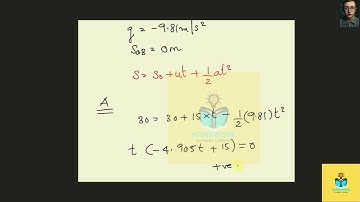 [Physics] A stone is thrown vertically upward with a speed of 15.0 m/s from the edge of cliff 30.0 m