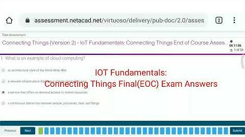 IOT Fundamentals:Connecting Things Final(EOC) Assessment answers