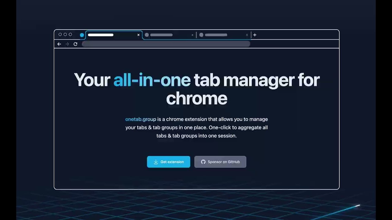 OneTab is a lightweight Chrome extension to manage your tab addiction