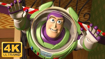 Toy Story (1995) Buzz Lightyear Watches His Commercial & Tries to Fly (Remastered 4K 60FPS)