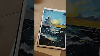 Blue Ocean 🪸🌊 #art #artshorts #acrylicart #ocean #oceanwaves #oceanlife #oceansounds