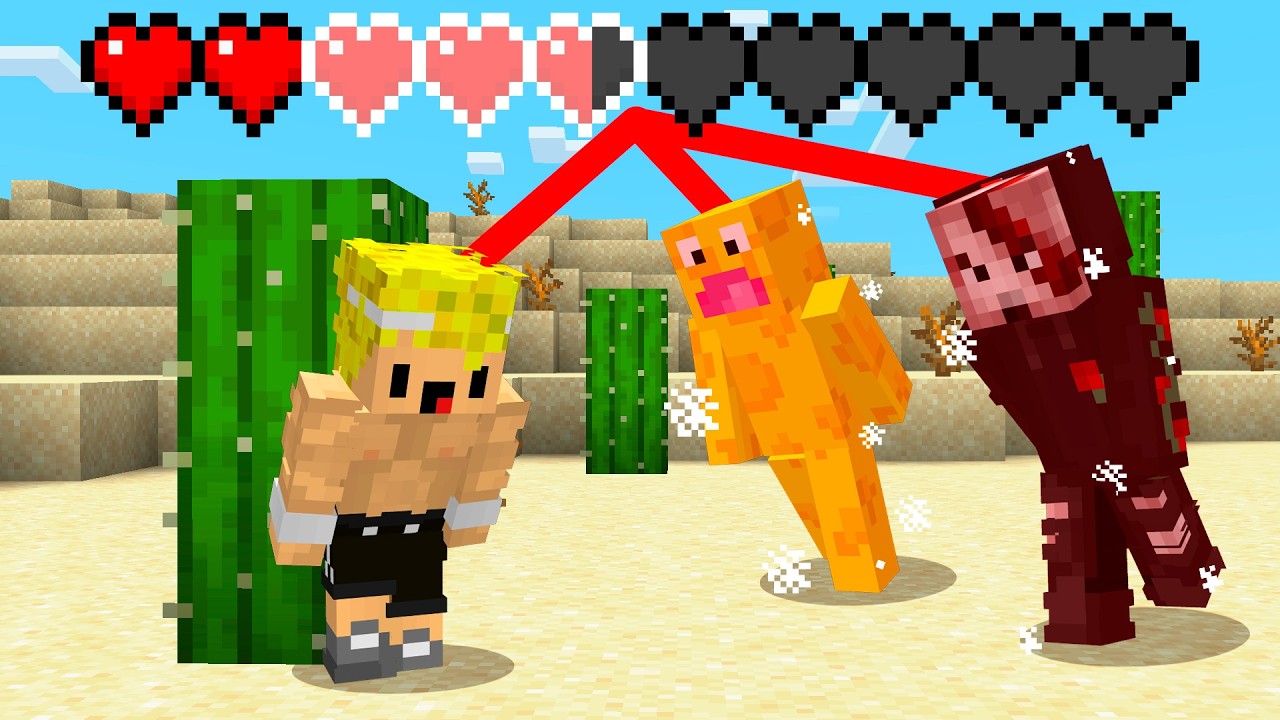 Minecraft pero Compartimos La Misma BARRA de VIDA