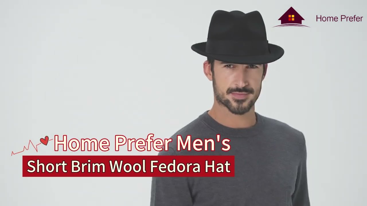 Home Prefer Men's Wool Felt Short Brim Fedora Winter Hat 🎩 