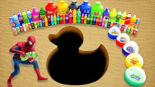 How to Make Giant Duck Pit with Rainbow Orbeez & Big Sodas, Mtn Dew, Fanta & Coca-Cola vs Mentos