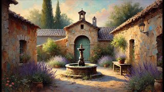 French courtyard Oil Painting | No Frame 4K TV Art | Art Screensaver for TV | 1 Scene - 1 Hr screenshot 5