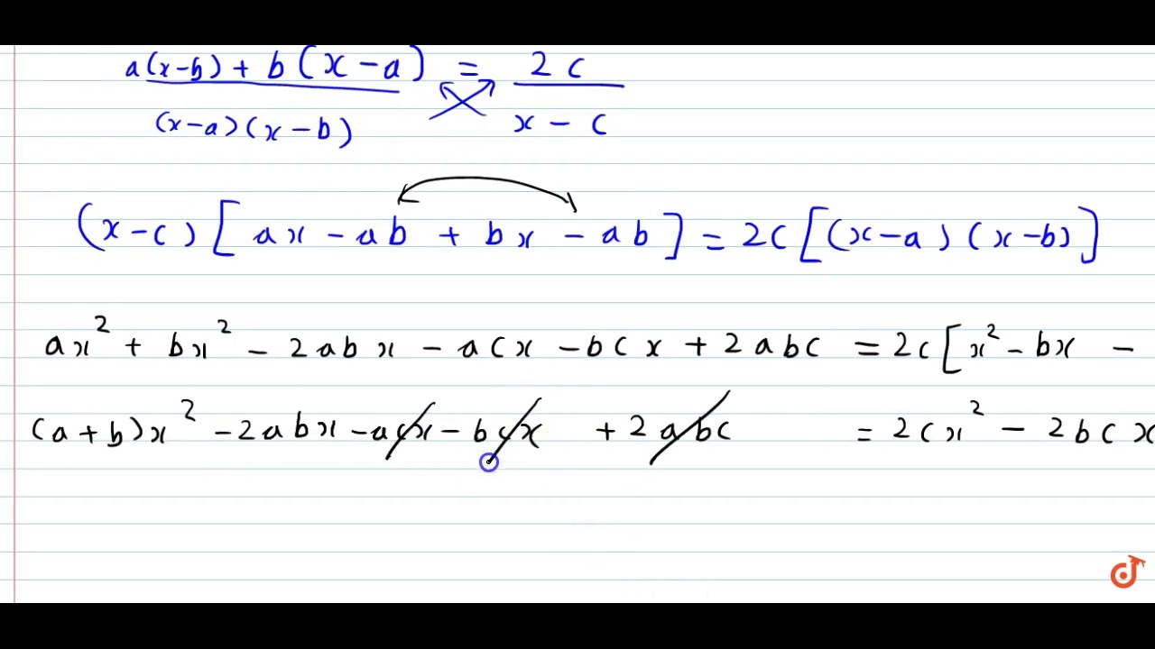 Find X In Terms Of A B And C A X A B X B C X C 2c X C X A X B X C Youtube