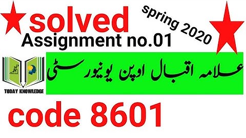 solved assignment code 8601 spring 2020
