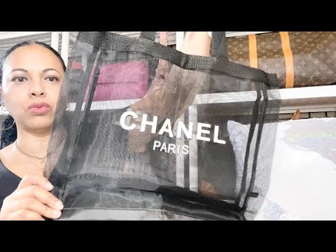 Luxury Chanel disposable face masks mesh tote bag