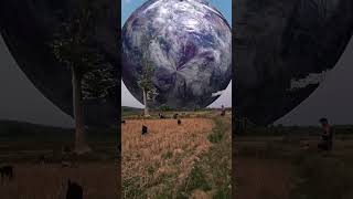 the approaching Earth the death Star| planet video #planet #shorts #earth #vfx #universe