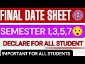 DU SOL 1,3,5,7 Semester Final Datesheet Release December Exam 2025 | SOL Exam Datesheet 2025