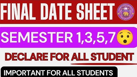 DU SOL 1,3,5,7 Semester Final Datesheet Release December Exam 2025 | SOL Exam Date Sheet 2025