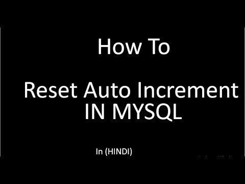 Reset Auto Increment in mysql query