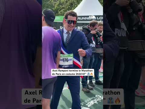 Axel Ramponi termine le Marathon de Paris en costume en 2h54’47’’ thumbnail