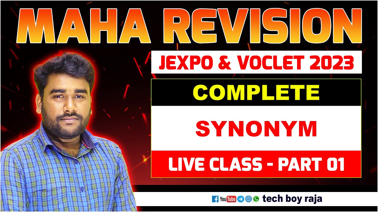 🔴 Synonym Concepts + Most Important Questions JEXPO & VOCLET